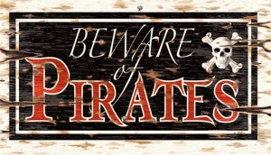 Wanddeko Beware of Pirates