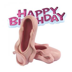 Happy Birthday-Kuchendeko „Ballerina-Schuhe“ 2-tlg.