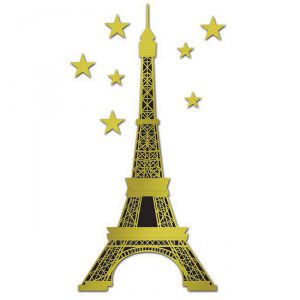 Wanddeko "Eiffelturm mit Sternen" 179 cm
