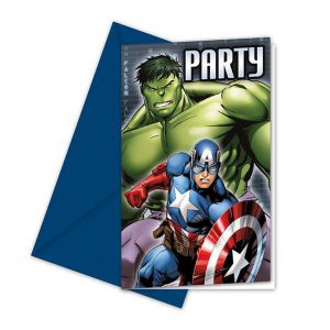 Einladungskarten "Avengers Assemble" mit Umschlag 6er Pack