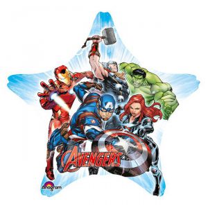 Sternförmiger Folienballon "Avengers" 81 cm