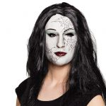 Latex Maske "Zombie-Frau" mit Haaren