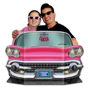 Fotowand pinker Cadillac 94 x 64 cm