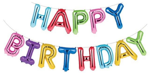Folienballon Schriftzug "Happy Birthday" 4,3 m