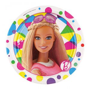 Kleine Pappteller "Bunte Barbie Welt" 8er Pack