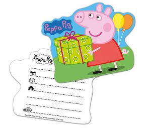 Einladungskarten "Peppa Wutz" 6er Pack