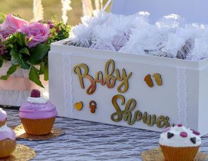 Aufkleber aus Holz "Baby Shower" 6-tlg.