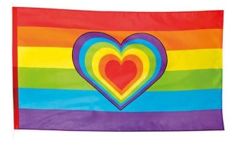 Flagge Regenbogen mit Herz